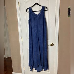 Soft Surroundings  Blue Boho Maxi Dress, M